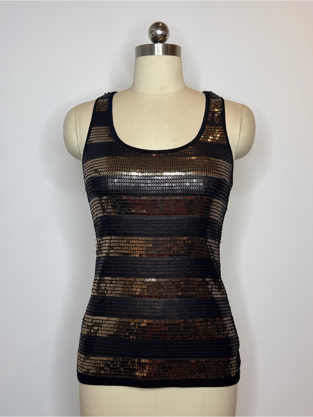 Forever 21 bronze stipe sequin tank